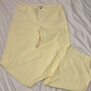 VINTAGE Banana Republic Yellow Pants with White Buttons